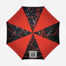 Customized 4 Panels Red 30 inches Golf Umbrellas with Partial or Full Colors Sublimation-Imprinted Panels with logo