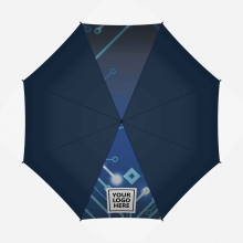Customized 2 Panels Navy Blue 30 inches Golf Umbrellas with Partial or Full Colors Sublimation-Imprinted Panels with logo