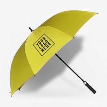Customized  Yellow 30 inches Pongee Umbrellas with Cream Panel Edges with logo