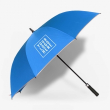 Customized Light Blue 30 inches Pongee Umbrellas with Cream Panel Edges with logo