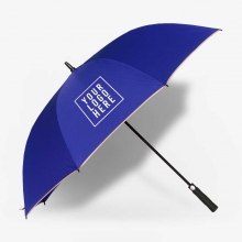 Customized Royal Blue 30 inches Pongee Umbrellas with Cream Panel Edges with logo