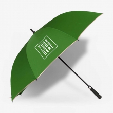 Customized  Green 30 inches Pongee Umbrellas with Cream Panel Edges with logo