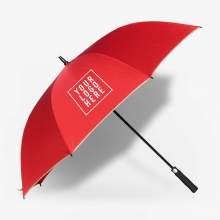 Customized  Red 30 inches Pongee Umbrellas with Cream Panel Edges with logo