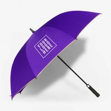 Customized  Purple 30 inches Pongee Umbrellas with Cream Panel Edges with logo