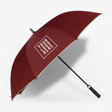 Customized  Maroon 30 inches Pongee Umbrellas with Cream Panel Edges with logo