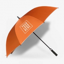 Customized  Orange 30 inches Pongee Umbrellas with Cream Panel Edges with logo