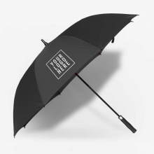 Customized  Black 30 inches Single Canopy Pongee Umbrellas with logo