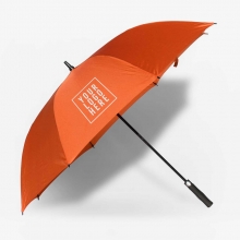 Customized  Orange 30 inches Single Canopy Pongee Umbrellas with logo