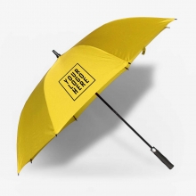 Customized Golden Yellow 30 inches Single Canopy Pongee Umbrellas with logo