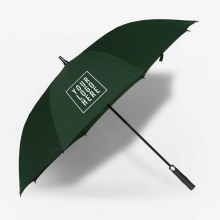 Customized Dark Green 30 inches Single Canopy Pongee Umbrellas with logo