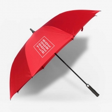 Customized  Red 30 inches Single Canopy Pongee Umbrellas with logo
