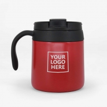 Customized  Red 350 ml OTG Coffee Travel Mugs with Handle with logo