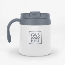 Customized  White 350 ml OTG Coffee Travel Mugs with Handle with logo