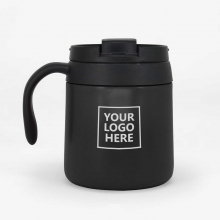 Customized  Black 350 ml OTG Coffee Travel Mugs with Handle with logo