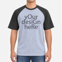 Customized  Black 3K Raglan Premium Cotton T-Shirts with logo
