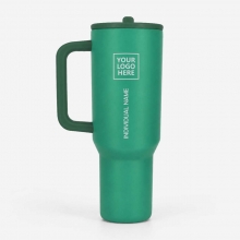 Customized Coastal Reef Green 40 oz AquaFlask Quench Collection Travel Mugs with logo