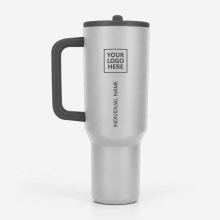 Customized Sky Walker Silver 40 oz AquaFlask Quench Collection Travel Mugs with logo