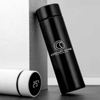 Custom Printed 480 ml Stainless Vacuum Tumblers with LED Temperature Display as Corporate Giveaways