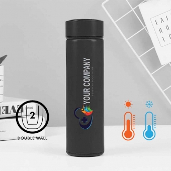 Customized Satin Black 500 ml Stainless Vacuum Tumblers with Strainer with logo