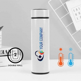 Customized Satin White 500 ml Stainless Vacuum Tumblers with Strainer with logo