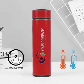 Customized Satin Red 500 ml Stainless Vacuum Tumblers with Strainer with logo
