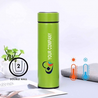 Customized Satin Light Green 500 ml Stainless Vacuum Tumblers with Strainer with logo