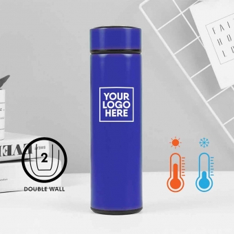 Customized Satin Royal Blue 500 ml Stainless Vacuum Tumblers with Strainer with logo