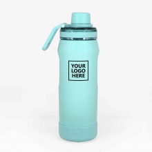 Customized Mint Green 700 ml Double-Wall Water Bottles in Pastel Colors with logo