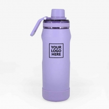 Customized  Purple 700 ml Double-Wall Water Bottles in Pastel Colors with logo