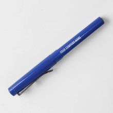 Customized Glossy Blue Cheque Writer Metal Sign Pen with logo