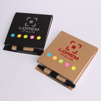 Custom Printed Eco Sticky Notes with Pen as Corporate Giveaways