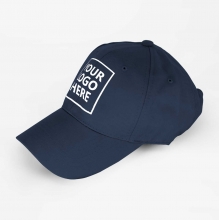 Customized Navy Blue Fine Cotton Unisex Baseball Caps  with logo