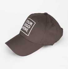 Customized Chocolate Brown Fine Cotton Unisex Baseball Caps  with logo