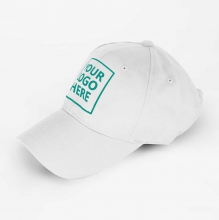 Customized  White Fine Cotton Unisex Baseball Caps  with logo