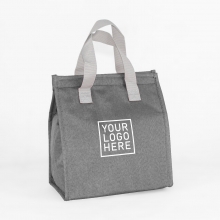 Customized  Gray GEM Insulated Lunch Bags with Velcro with logo