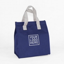 Customized  Blue GEM Insulated Lunch Bags with Velcro with logo