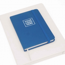 Customized  Blue GLENN Pocket Notebooks with Elastic Band with logo
