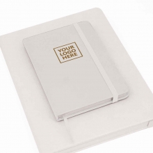 Customized  White GLENN Pocket Notebooks with Elastic Band with logo