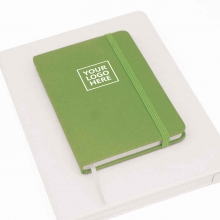 Customized Light Green GLENN Pocket Notebooks with Elastic Band with logo