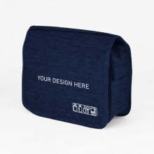 Customized  Blue Hangable Toiletries and Cosmetics Organizers with logo