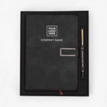 Customized  Black Journal and Metal Sign Pen - Gift Sets for Clients #10 with logo