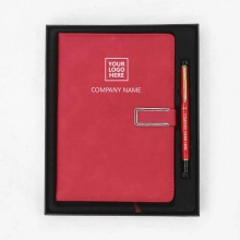 Customized  Red Journal and Metal Sign Pen - Gift Sets for Clients #10 with logo