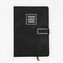 Customized  Black JUPITER Cushion Bound Journals with logo