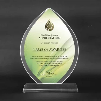 Mypowderblue New Product Leaf Shape Glass Plaque A