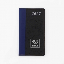 Customized  Blue 2027 Leatherette Mini Planners 1 with logo