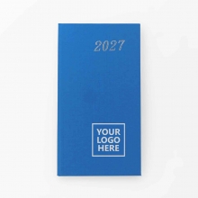 Customized light Blue 2027 Leatherette Mini Planners 2 with logo