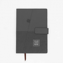 Customized  Gray 2025 McKinley Two-Tone Journal with Pen Holder and Magnetic Strap with logo