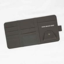 Customized  Black Medium-Sized Leatherette Organizers for Car Visor with logo