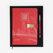 Customized  Red Planner and Pen Gift Sets for Employees and Clients #7 with logo