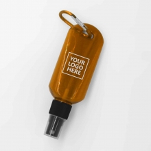 Customized  Orange Promotional Alcohol Spray Bottles with Carabiner with logo